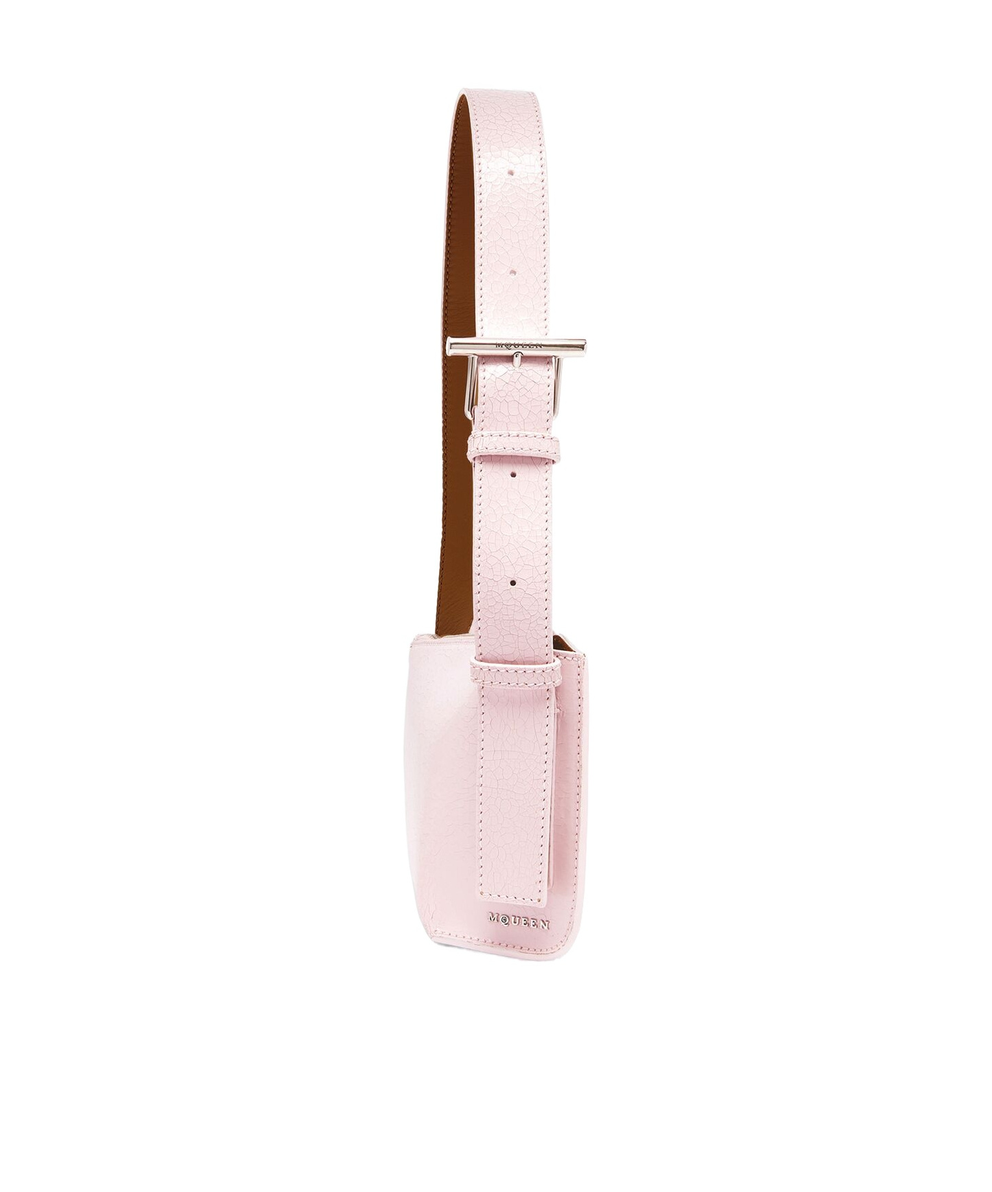 Alexander Mcqueen Pink Leather Sling T-bar Crossbody Bag In Pink