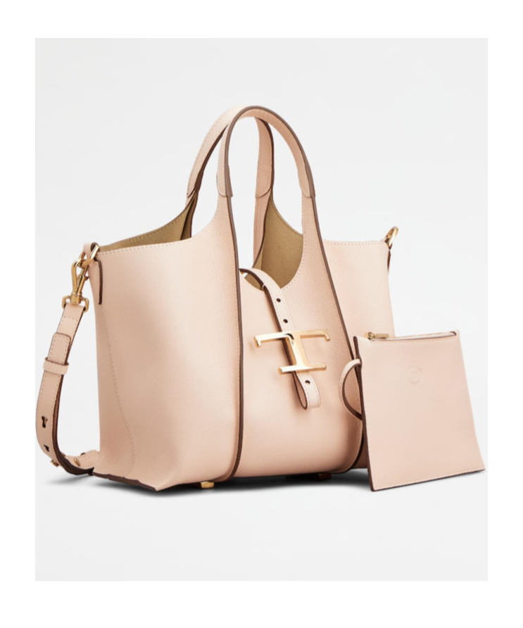 Shop Tod's Timeless Logo Plaque Tote Bag In Nude