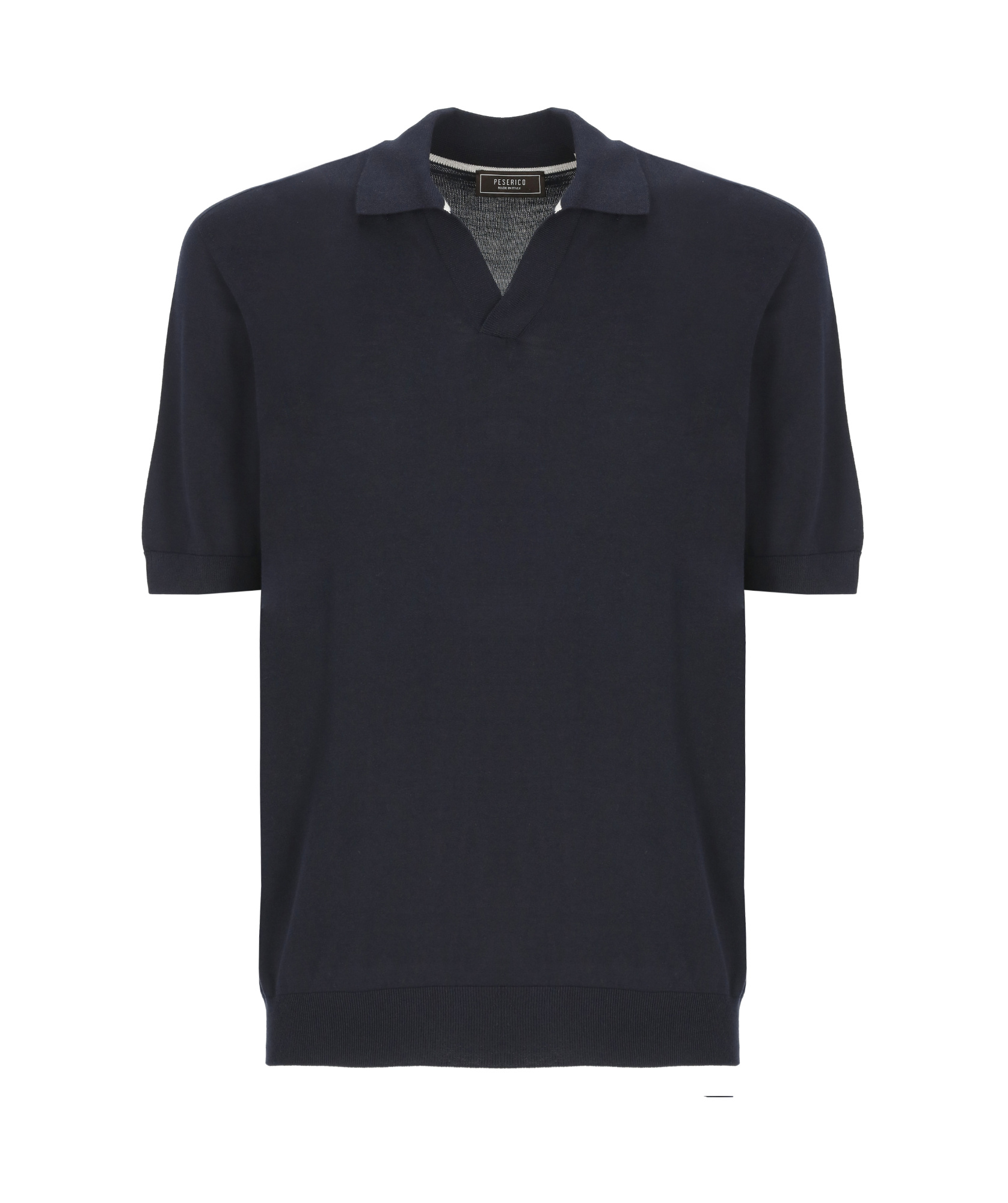 Peserico Cotton And Silk Polo Shirt In Blue