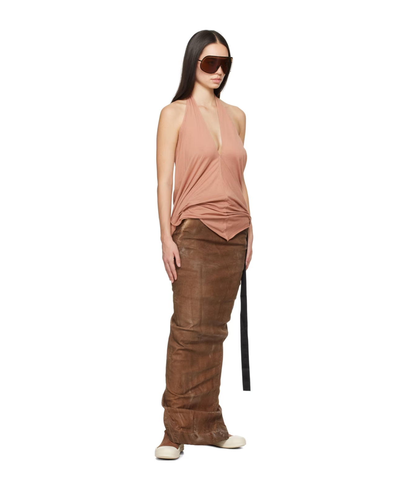 Rick Owens Drkshdw Neck-hanging Low-back Vest In Pink