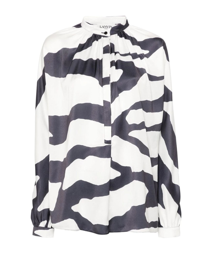 Lanvin Graphic-print Blouse In White