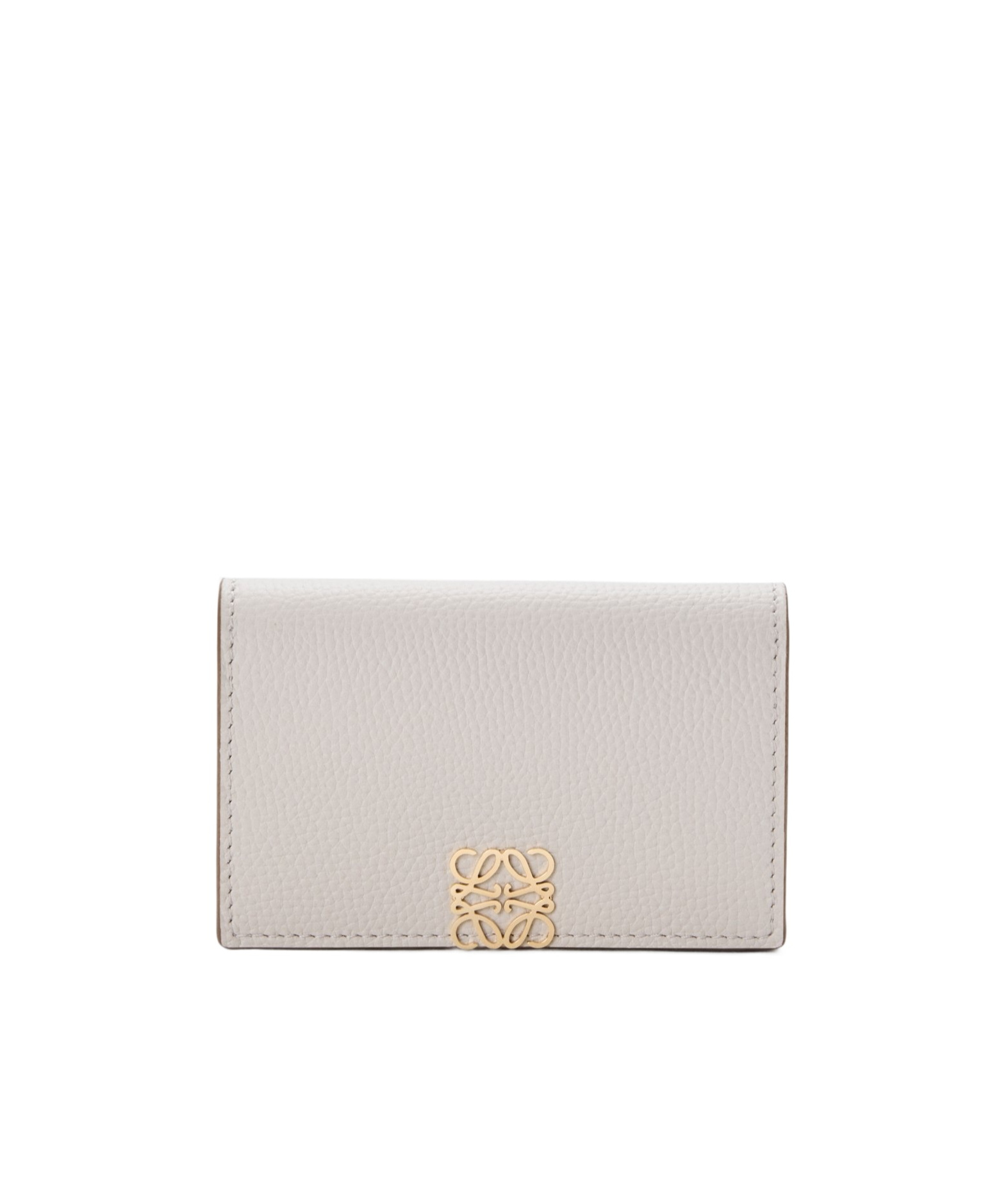Loewe Anagram Business Cardholder In Pebble Grained Calfskin In White