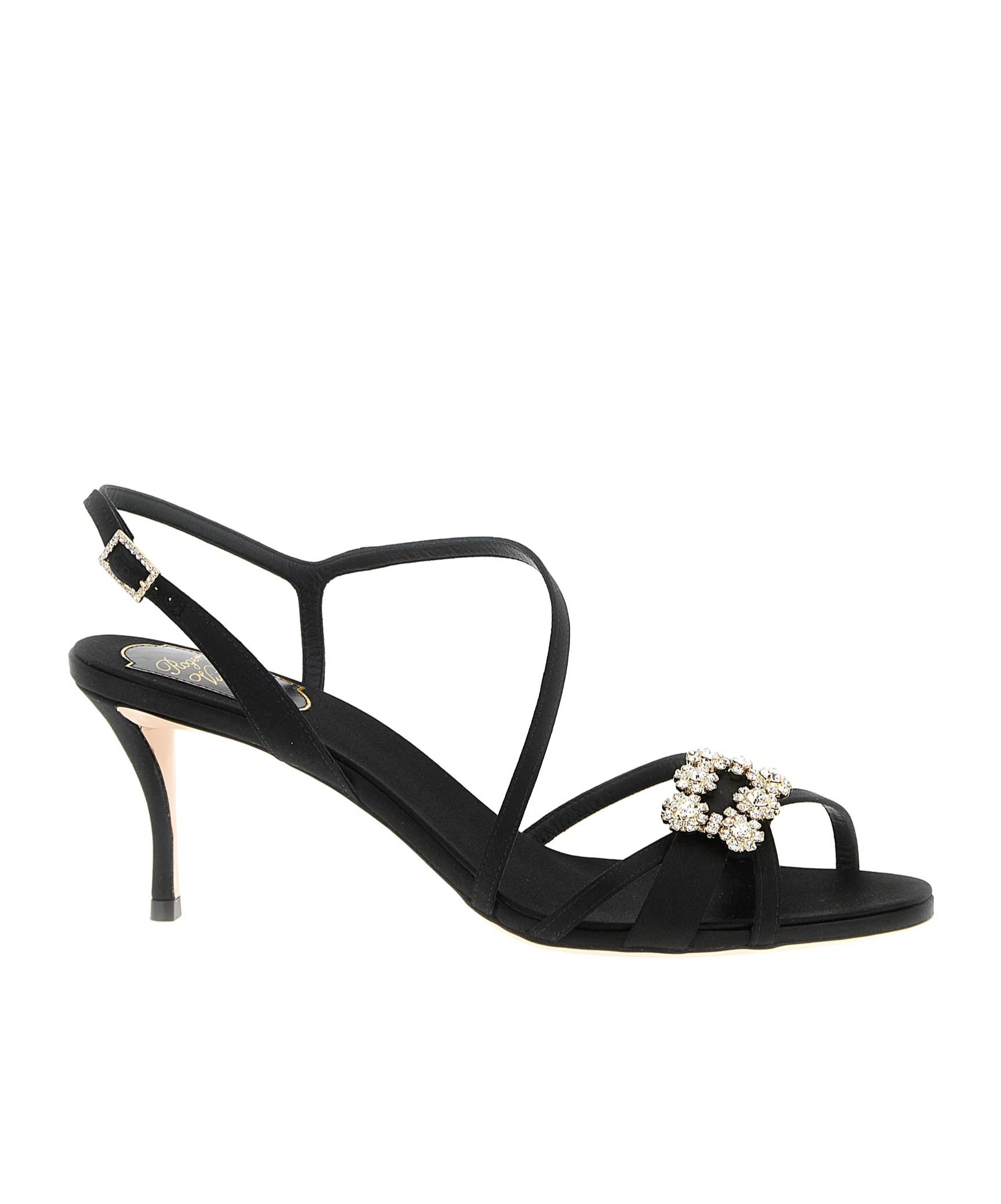 Roger Vivier 'mini Flower Strass' Sandals In Black