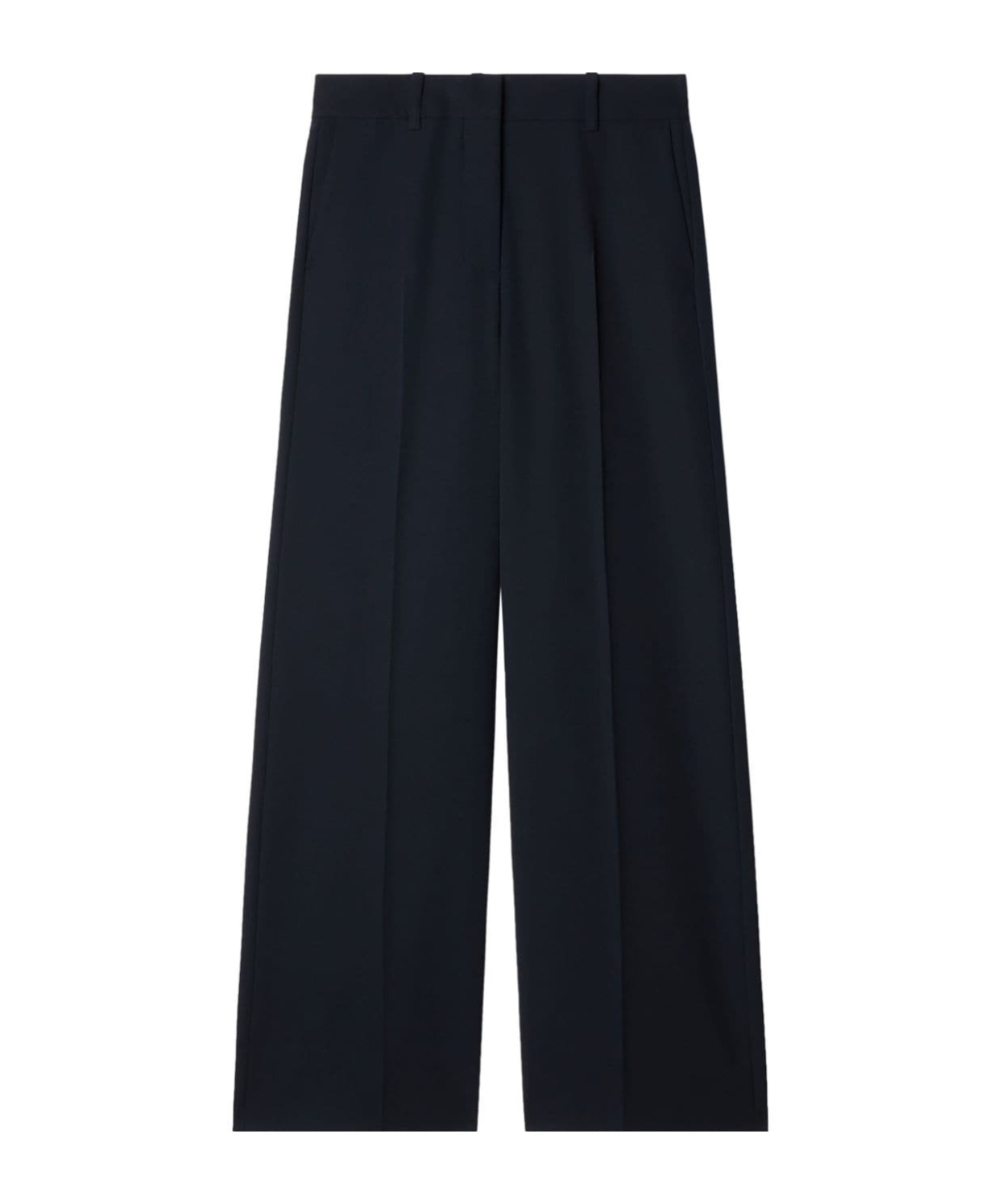 Off-white Wide-leg Wool Trousers In Black