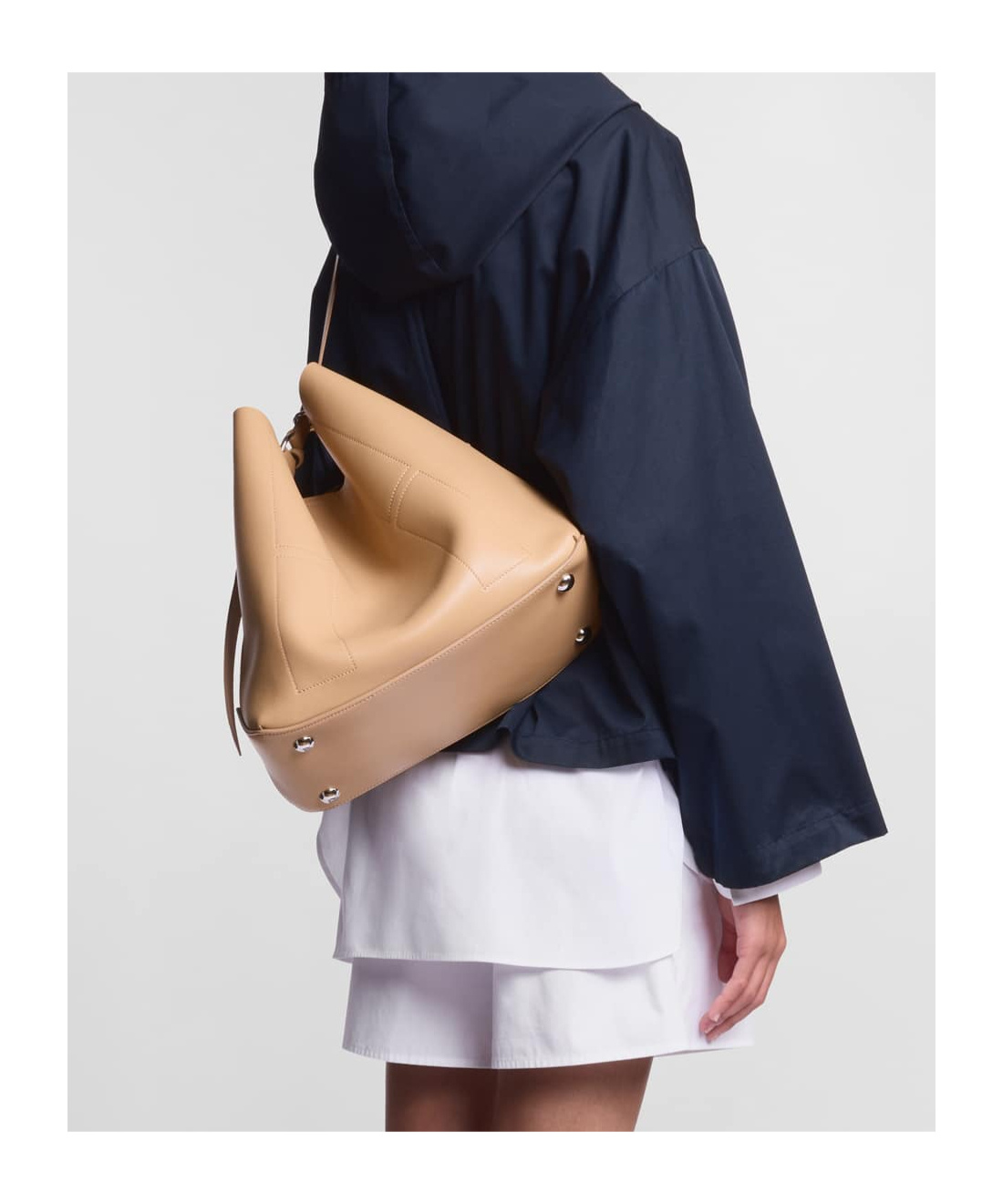 Shop Hogan Medium Hocket Hobo Bag In Nude