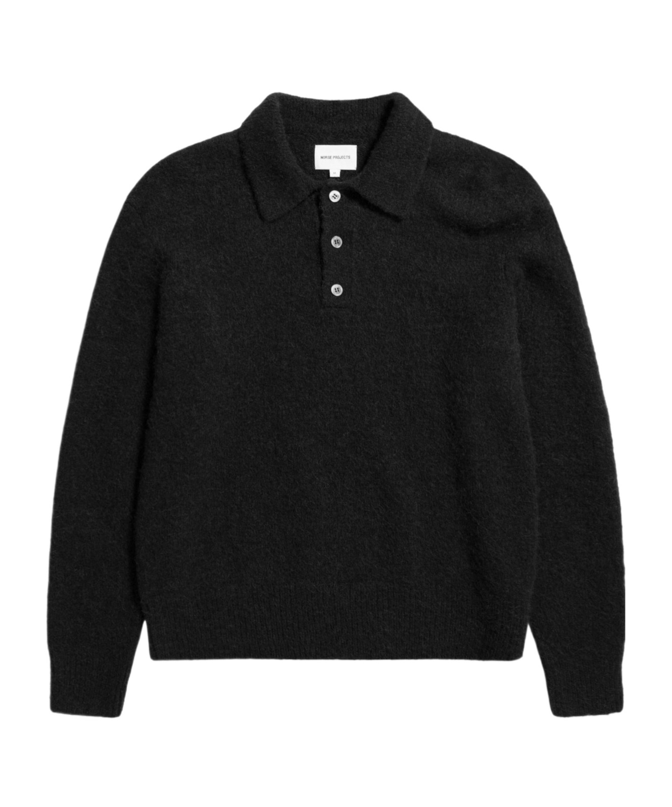 Norse Projects Rasmus Casual Brushed Polo Shirt In Black