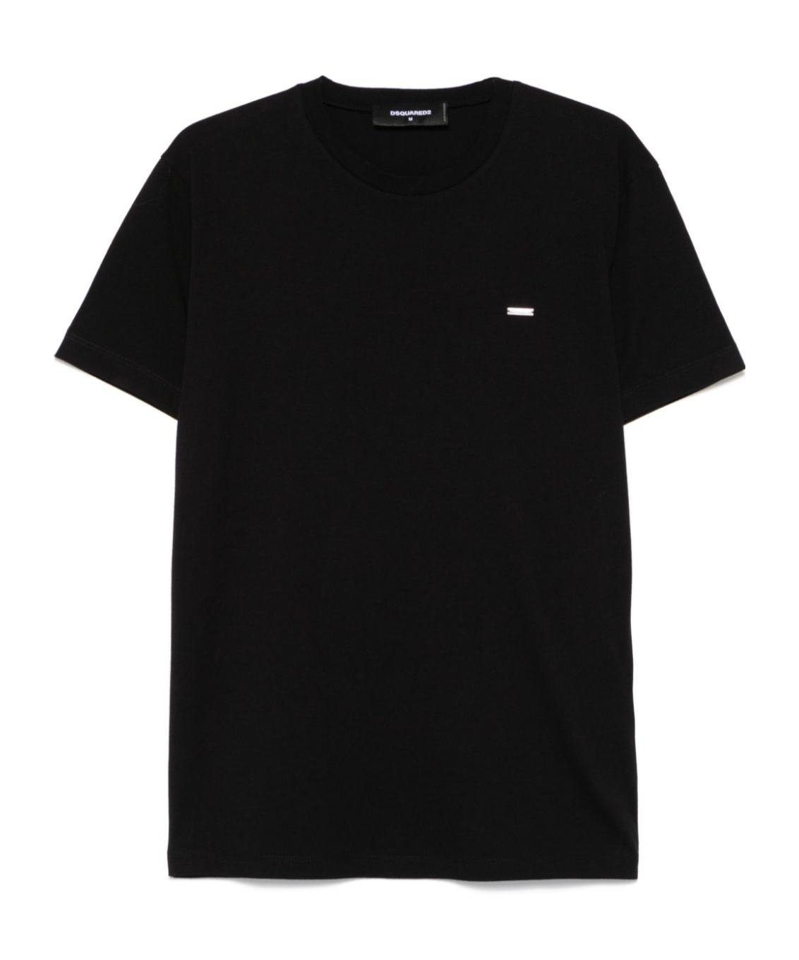 Dsquared2 Cotton Crew Neck T-shirt With Ribbed Detail In Black