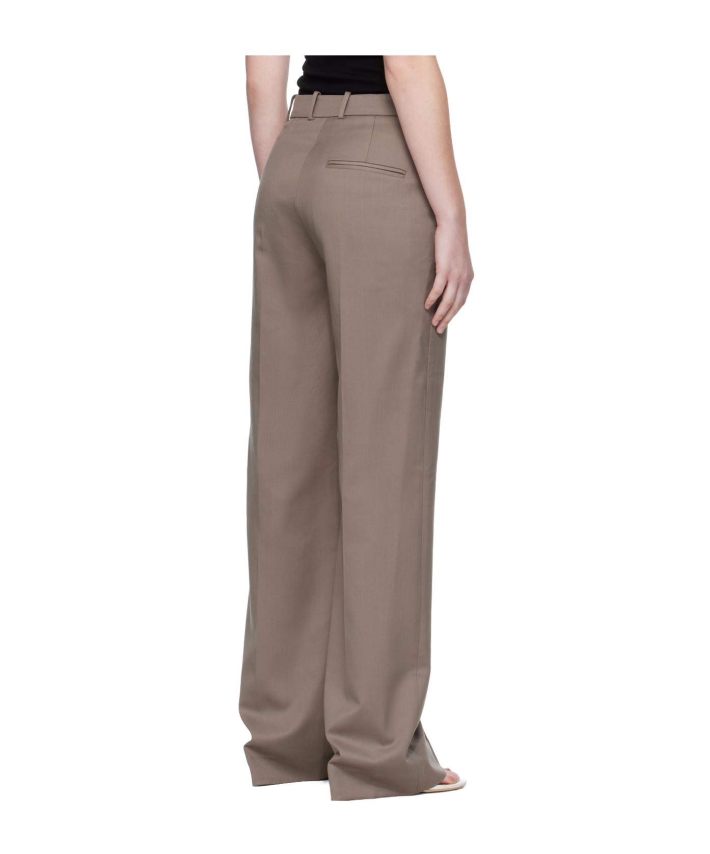 The Frankie Shop Lenora Straight Trousers In Brown