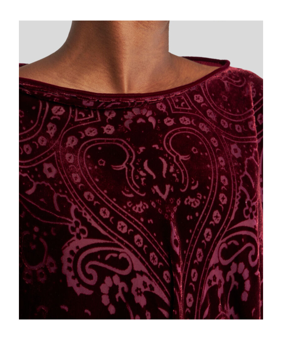 Etro Burnout Velvet Poncho In Brown
