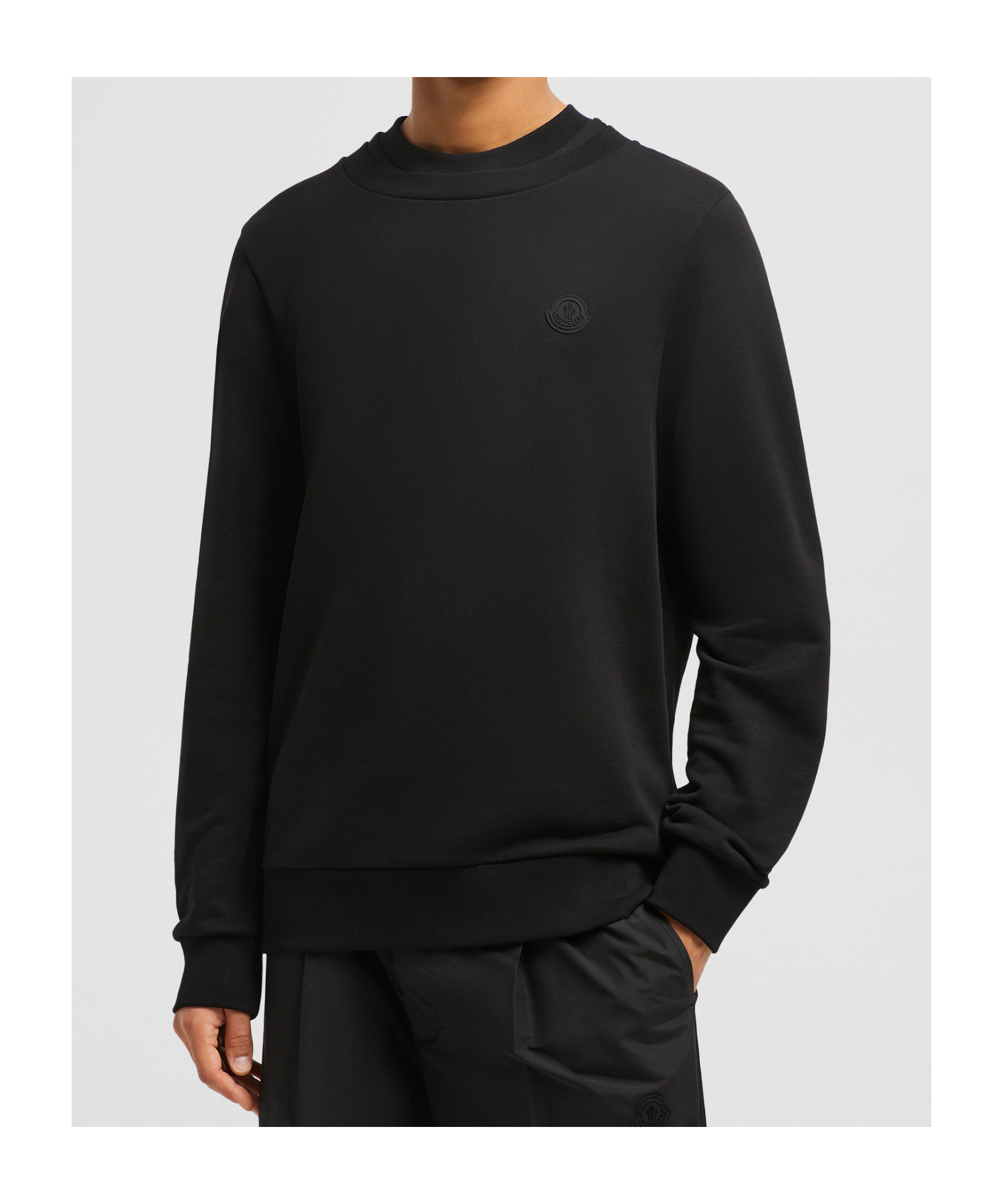 Moncler Long-sleeved Sweater In Black