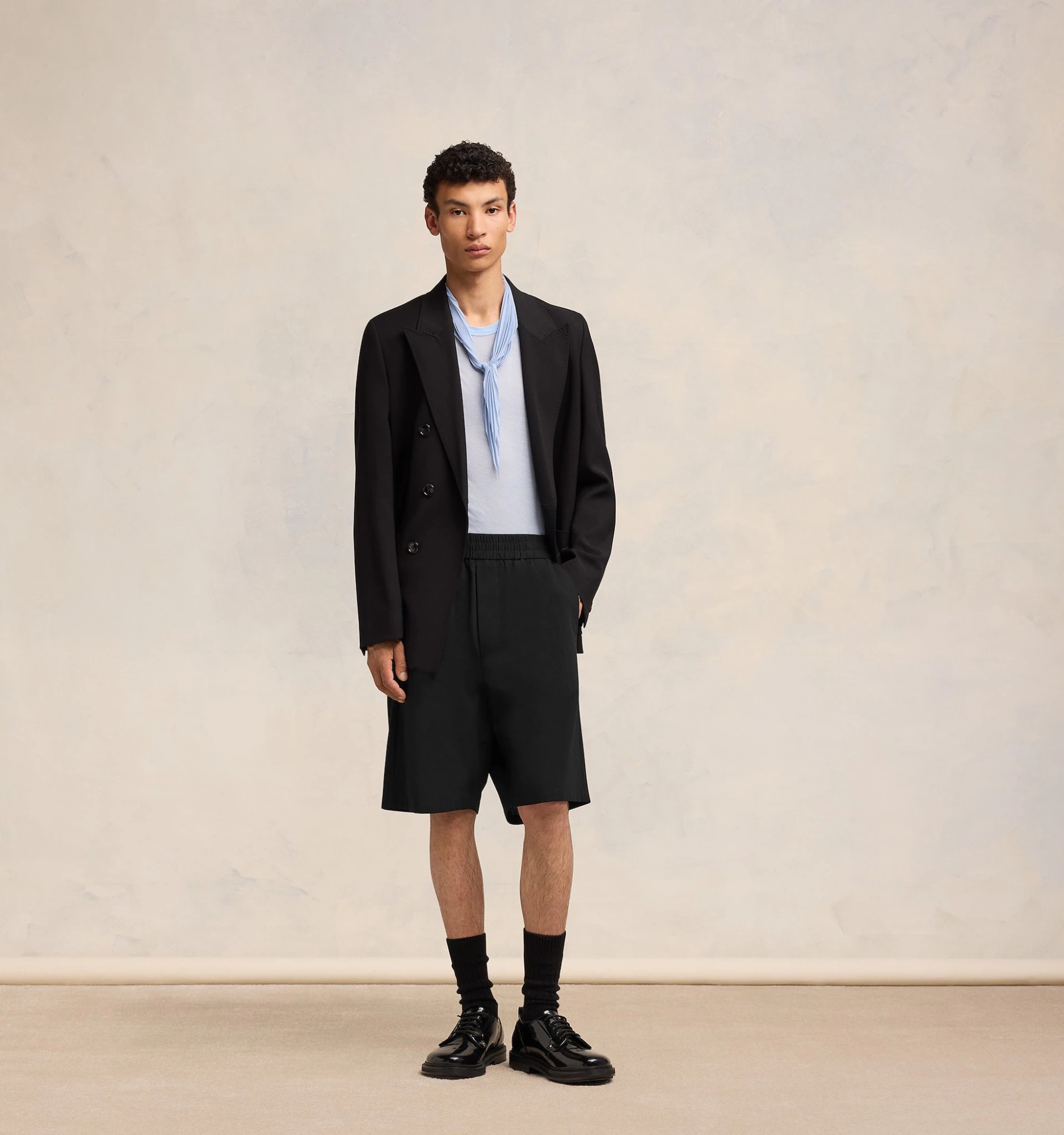 Ami Alexandre Mattiussi Ami Paris Bermuda With Elastic In Black