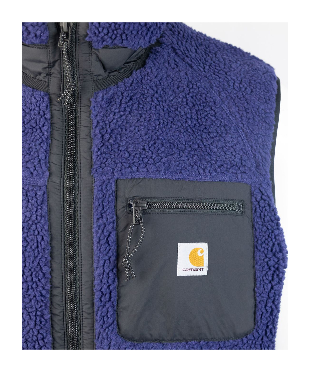 Carhartt 'prentis' Fleece Texture High Collar Vest In Blue
