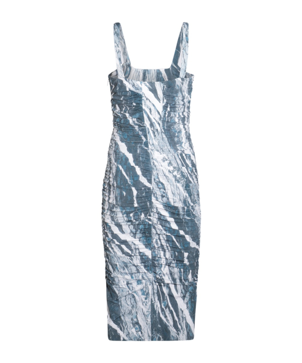 Shop Roberto Cavalli Marble-print Dress In Blue