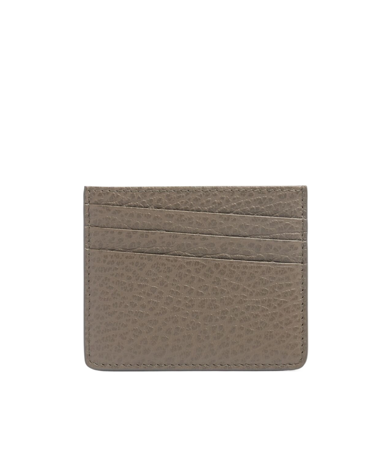Maison Margiela Grained Leather Card Holder In Grafite