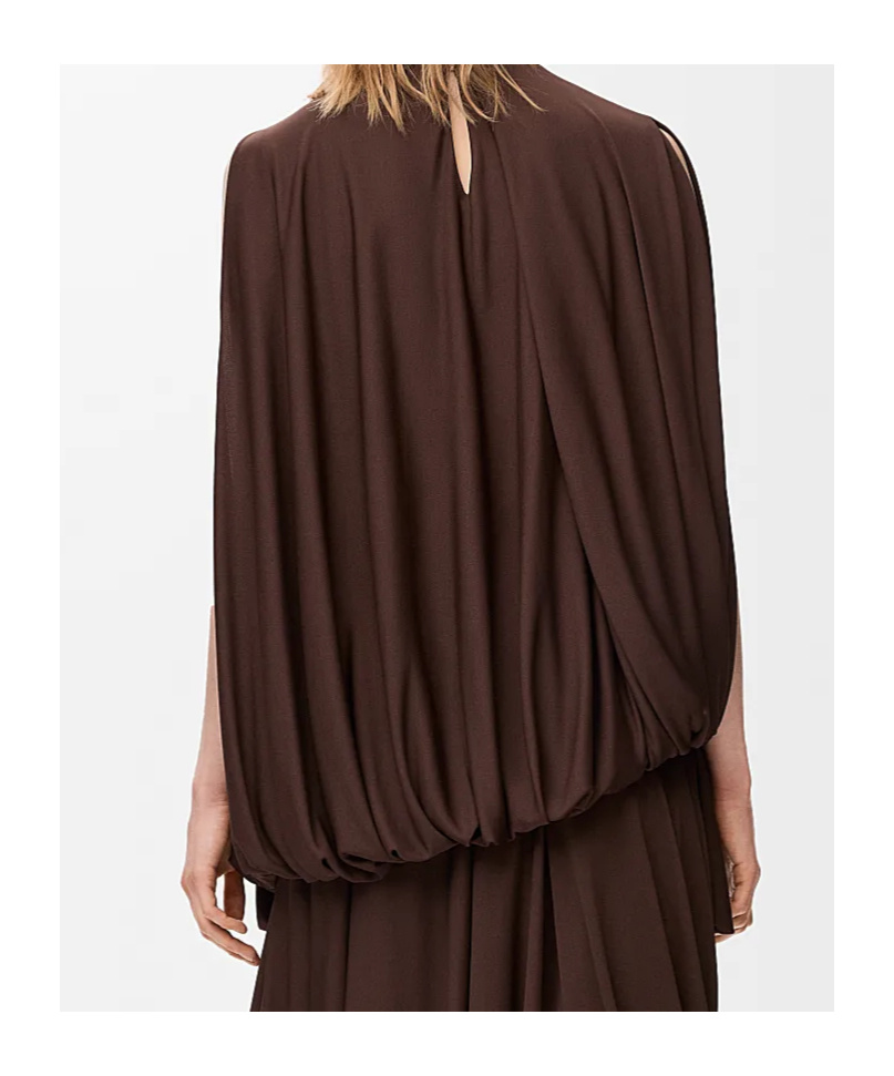Loewe Asymmetric Draped Jersey Top In Brown