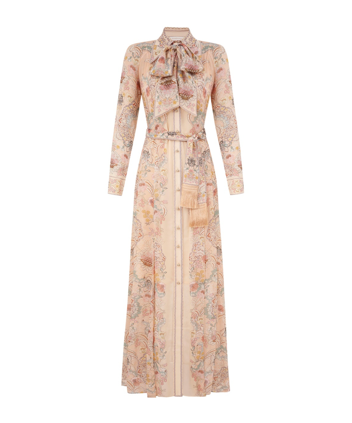 Zimmermann Rebellion Pussybow Shirt Dress In Pink