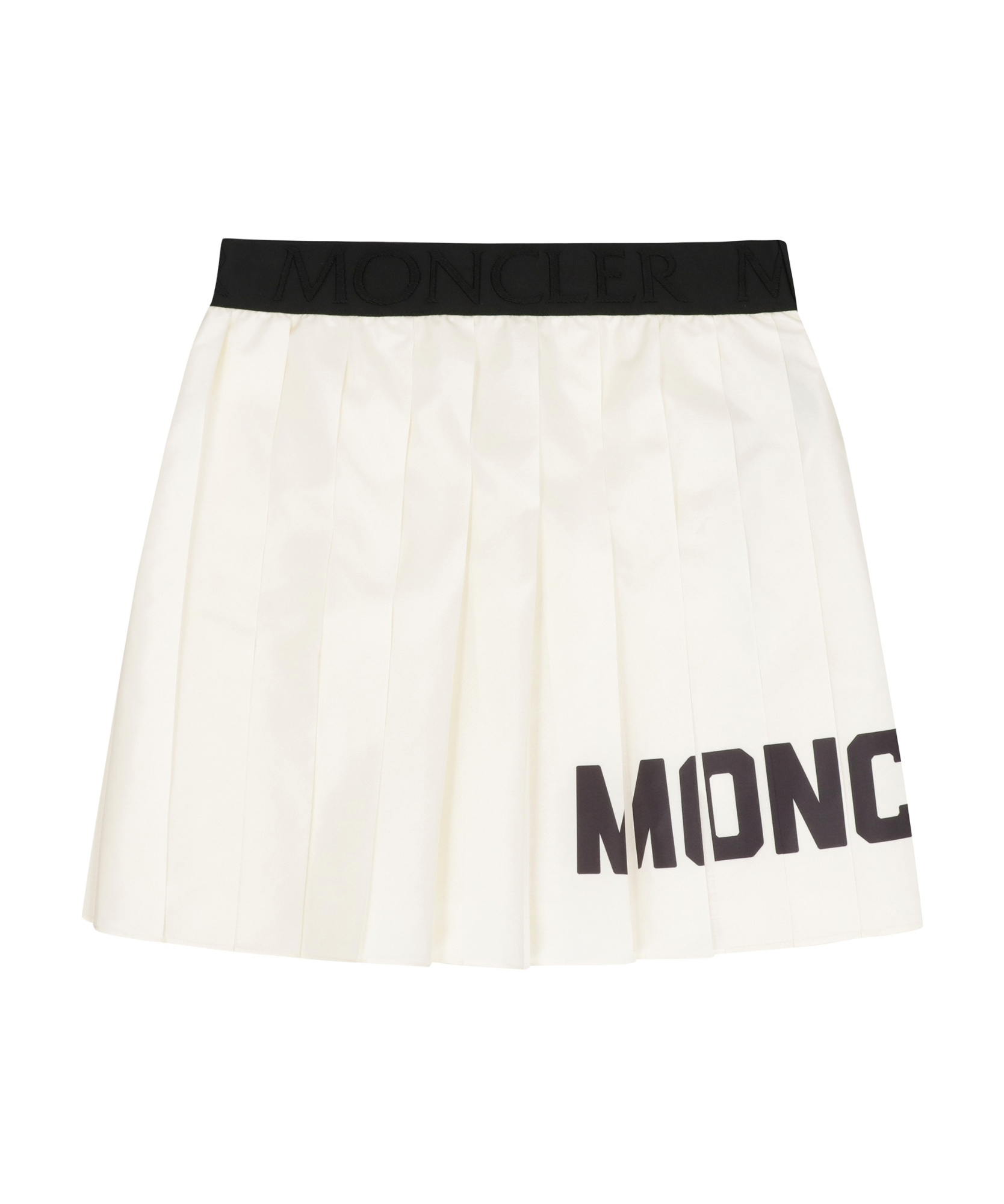 Moncler Logo Print Pleated Mini Skirt In White
