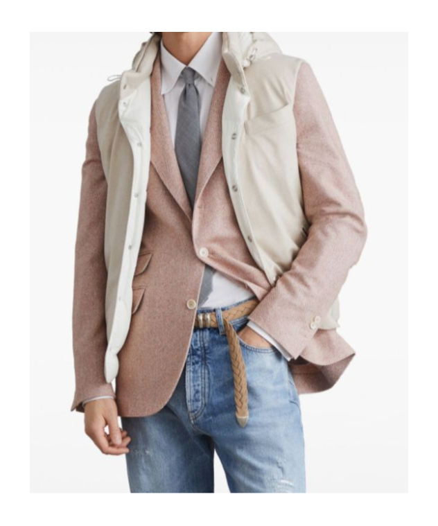 Brunello Cucinelli Sleeveless Jacket With Removable Hood In White