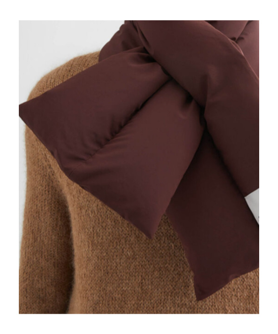 Jil Sander Down Scarf In Brown