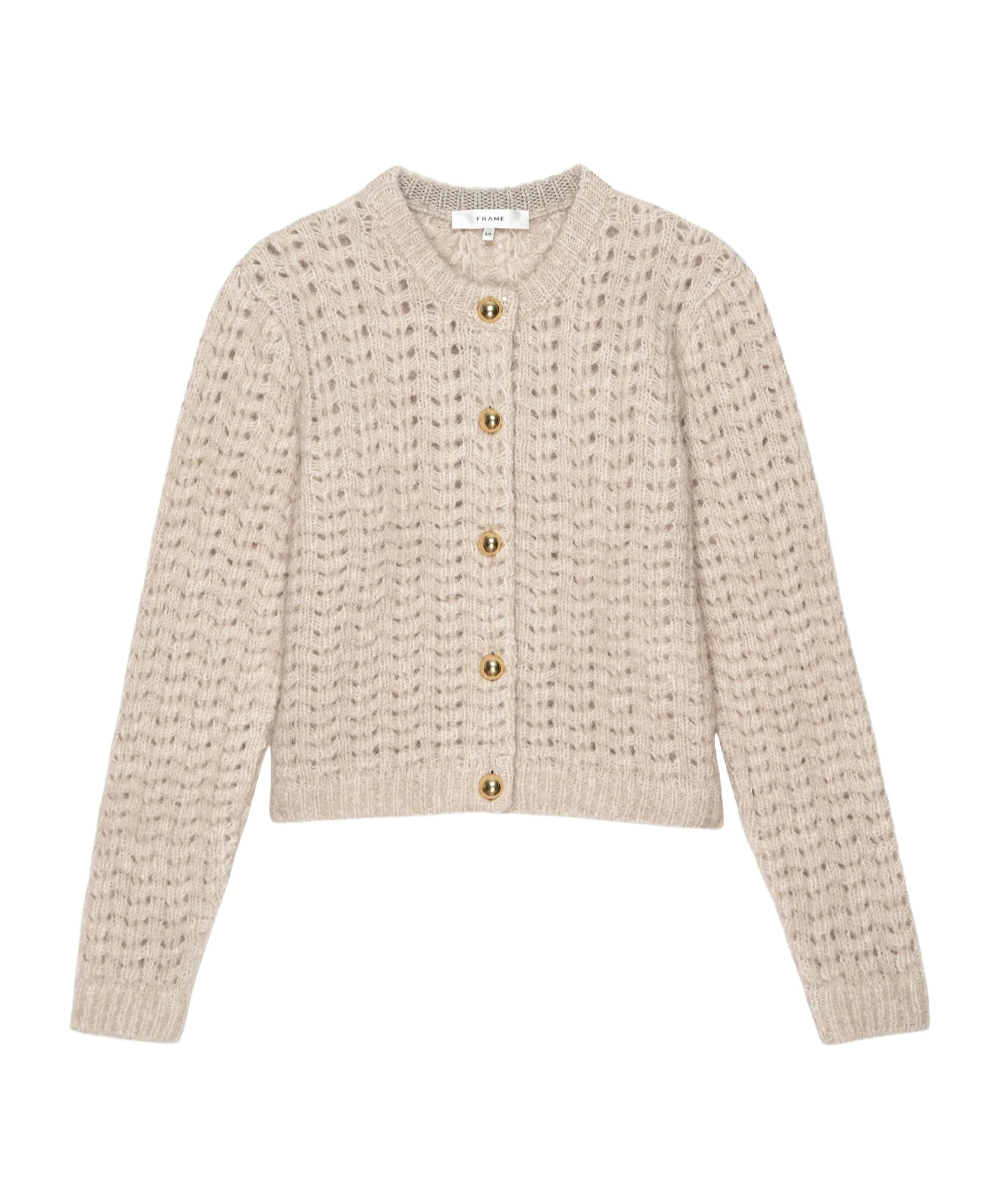 Frame Button-front Cardigan In Brown