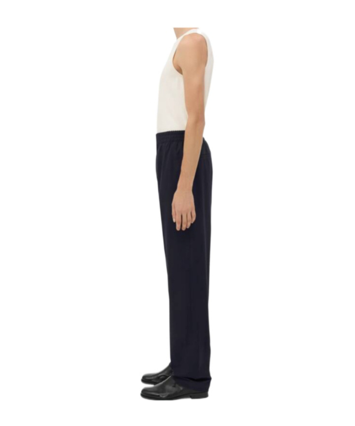 Bottega Veneta Black Pants With High Waist And Double Pences In Wool Man In Black