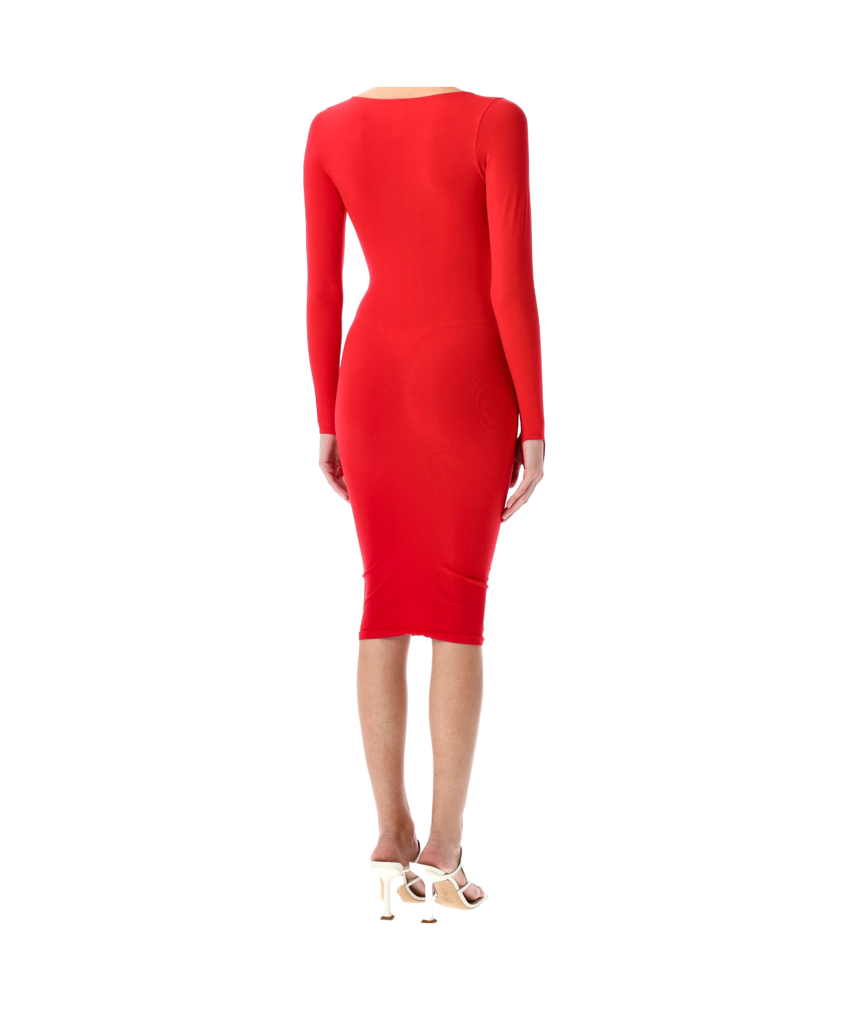 Andreädamo Andreadamo Sculpting Jersey Midi Gown In Orange