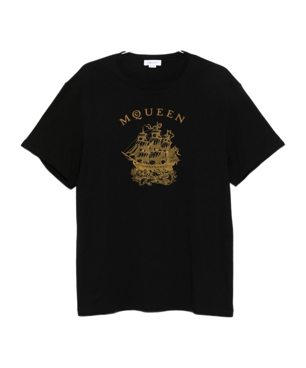 Alexander Mcqueen Black T-shirt With Print In Black