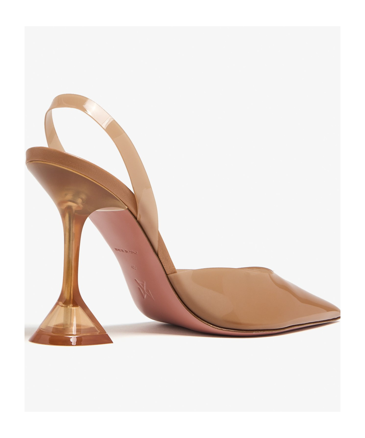 Amina Muaddi Holli 95 Pvc Slingback Pumps In Nude