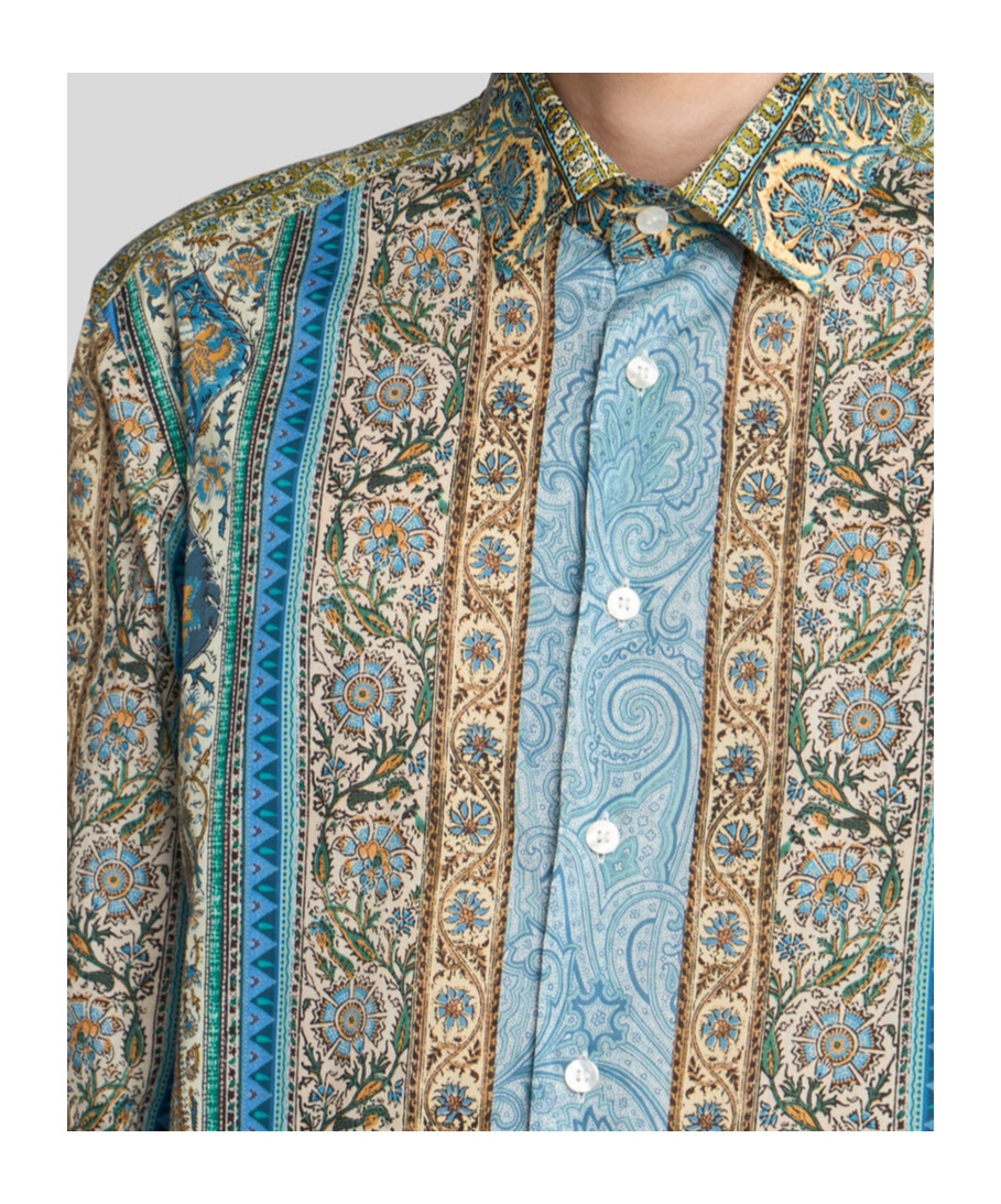 Shop Etro Printed Cotton Shirt In Multicolor