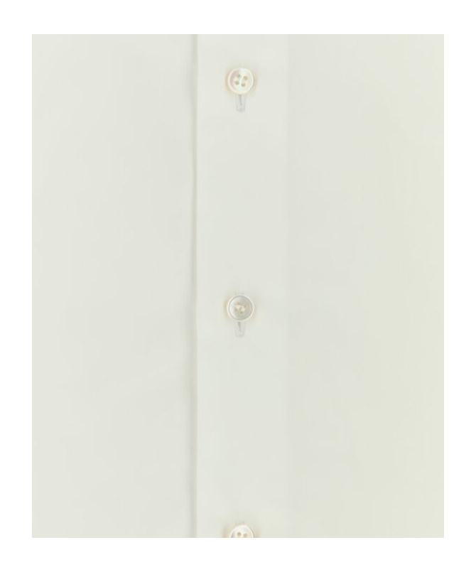 Brioni Camicia In Popeline Bianco Uomo In White