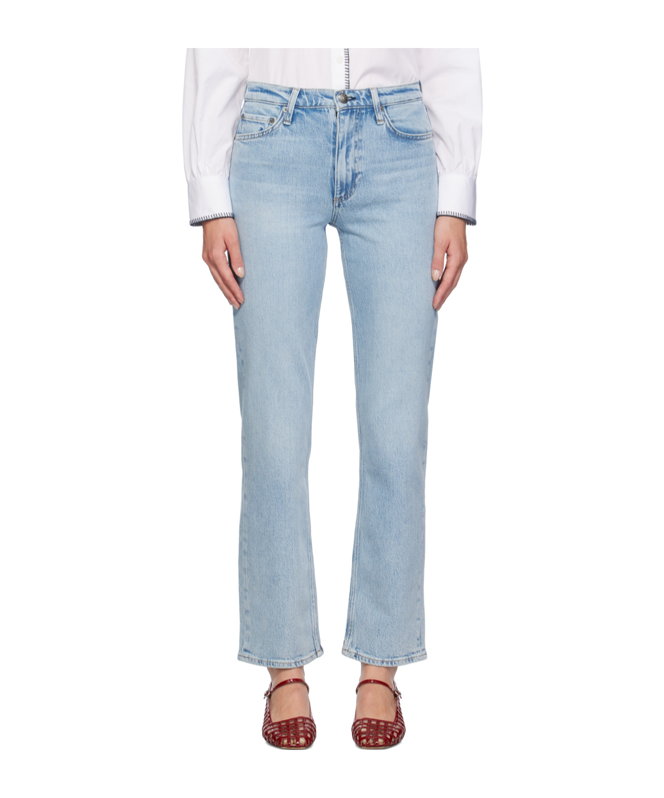 RAG & BONE HARLOW FADED DENIM PANTS