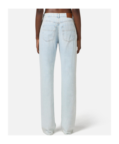 Shop Elisabetta Franchi Logo-detailed Wide Jeans In Gray