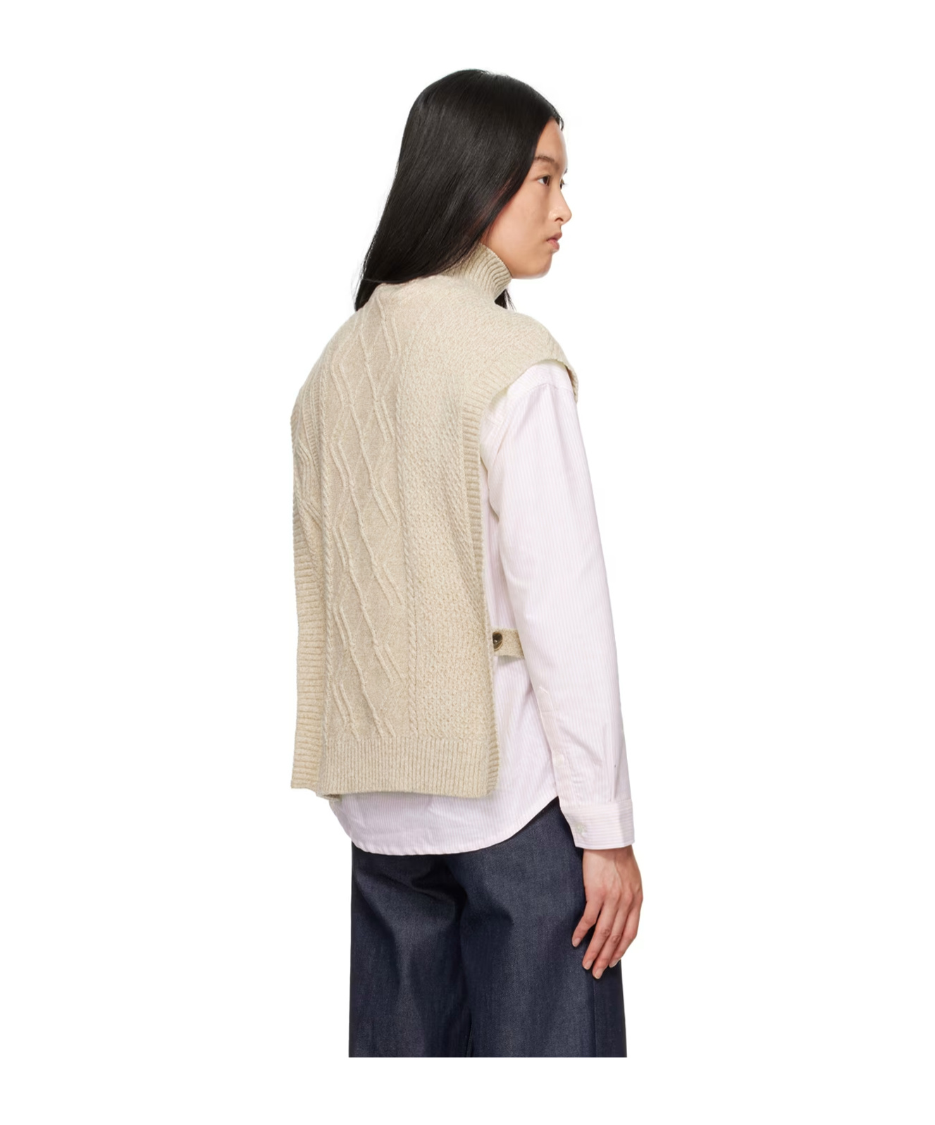 Apc Beige Cameron Vest In Nude