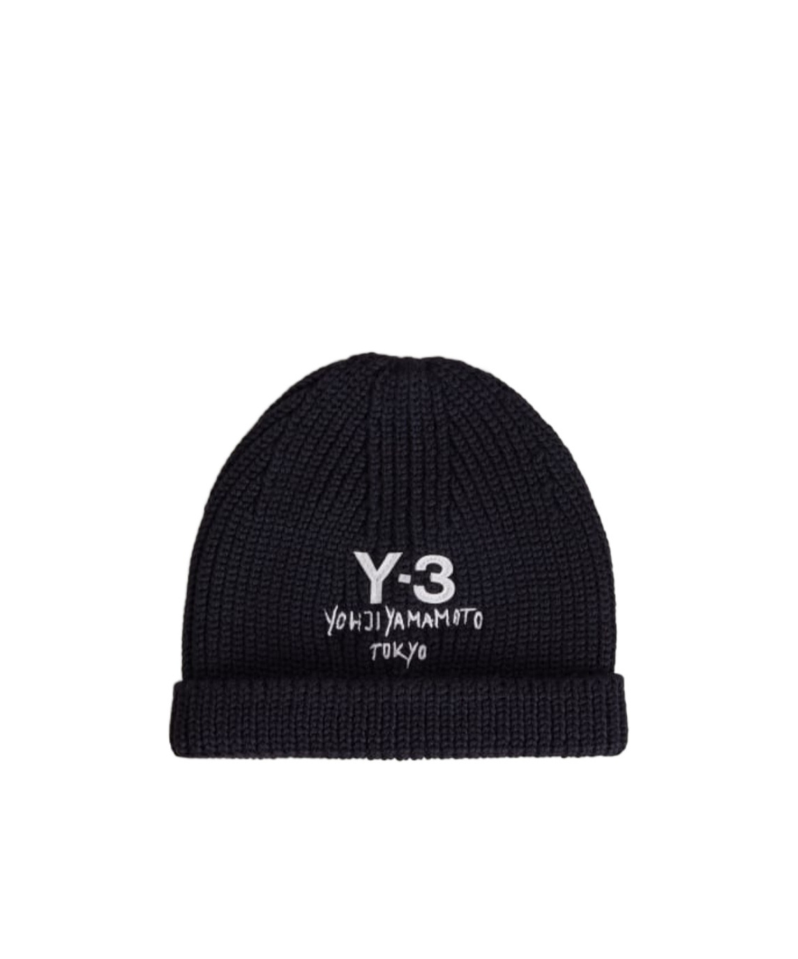 Y-3 Black Chunky Knit Beanie In Black