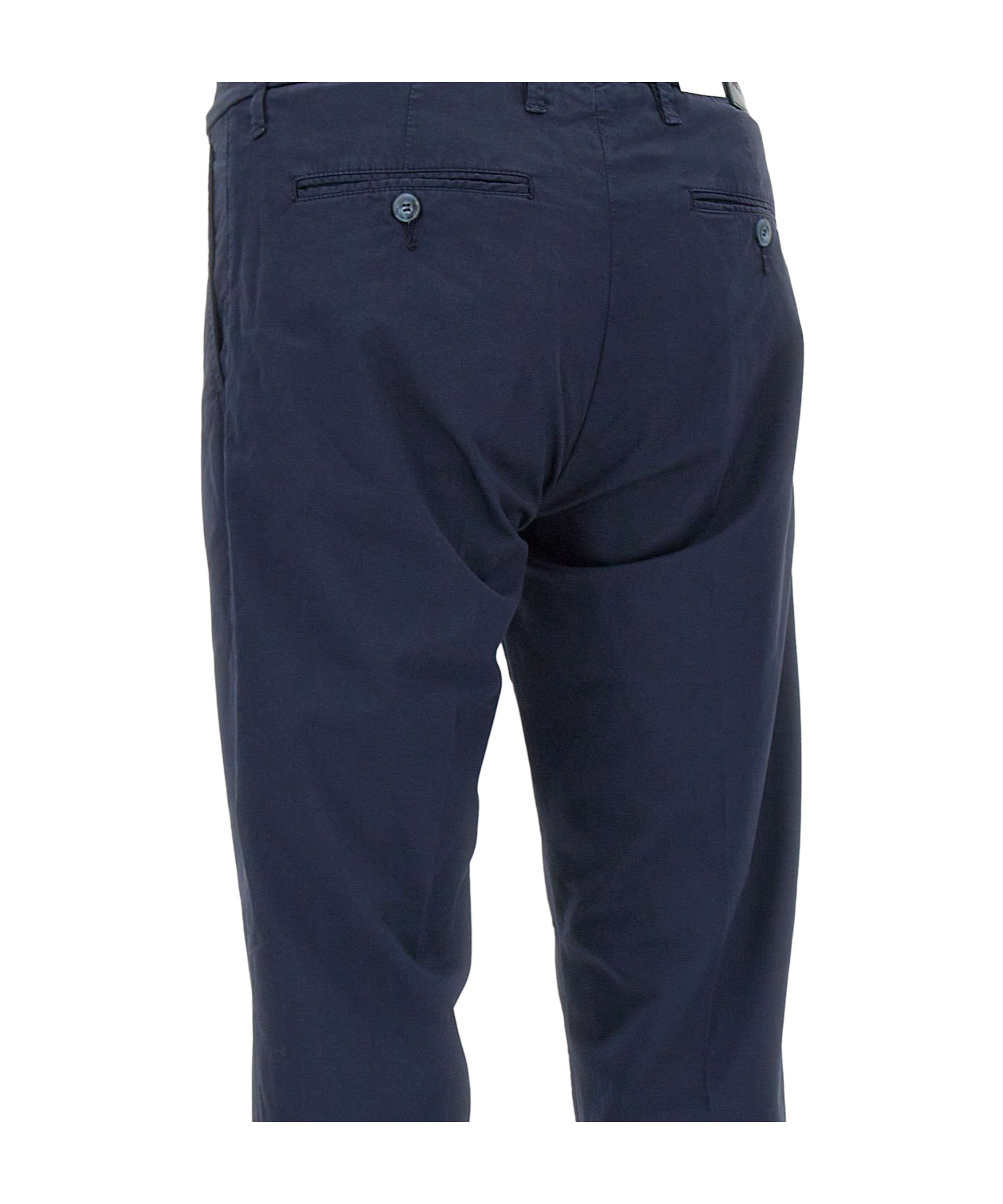 Re-hash Dark Blue Straight Casual Pants In Blue