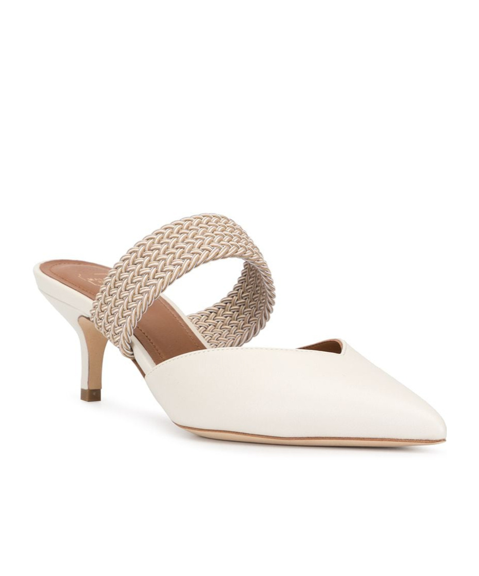 Malone Souliers Maisie Linen Strap Mules In White