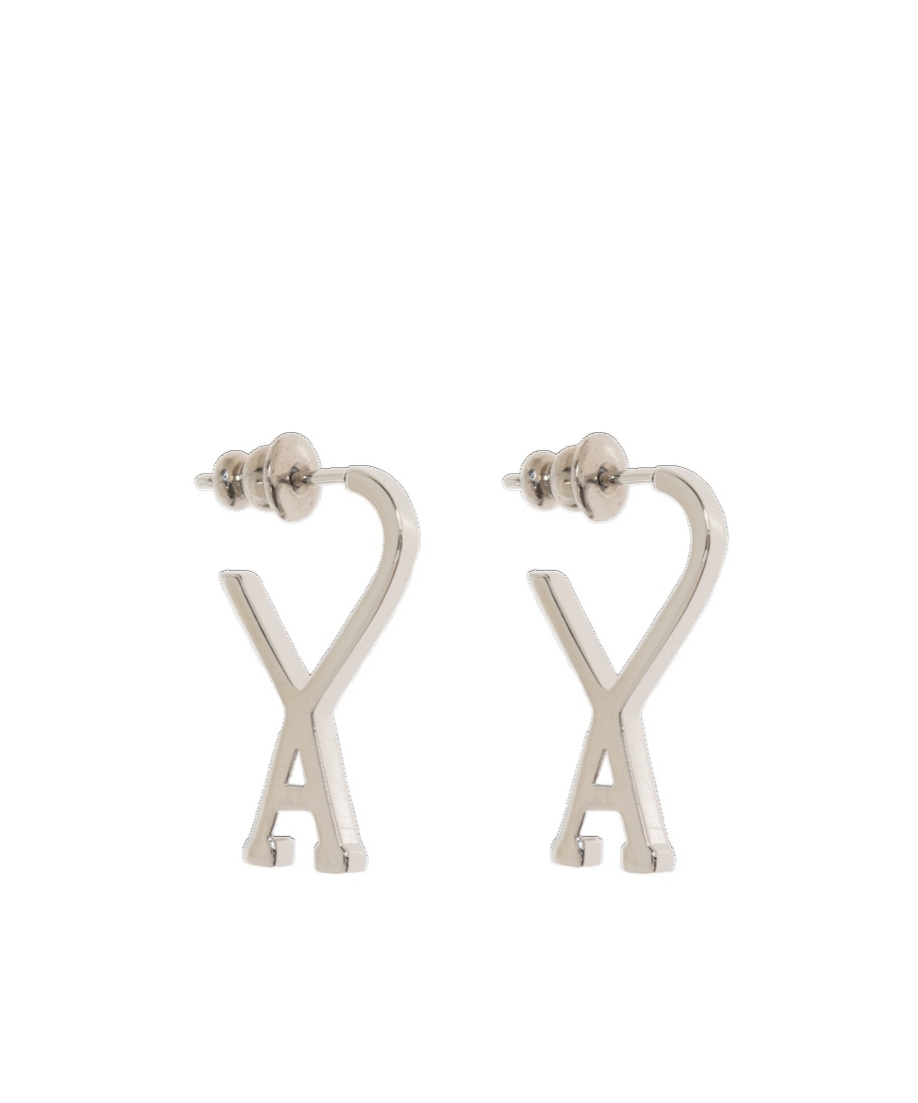 Ami Alexandre Mattiussi Logo Earrings In Yellow