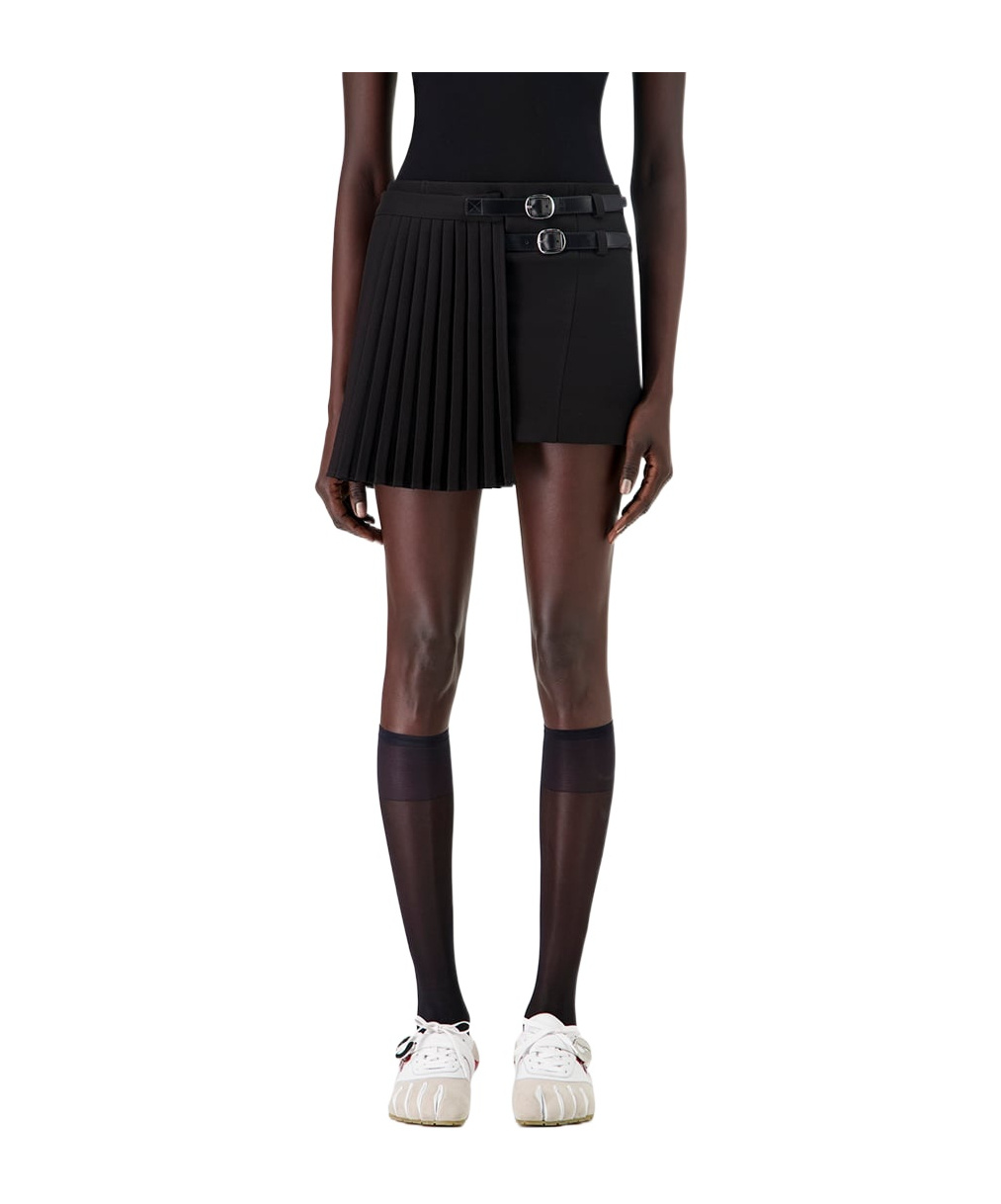 Coperni Pleated Uniform Belted Skirt In Black