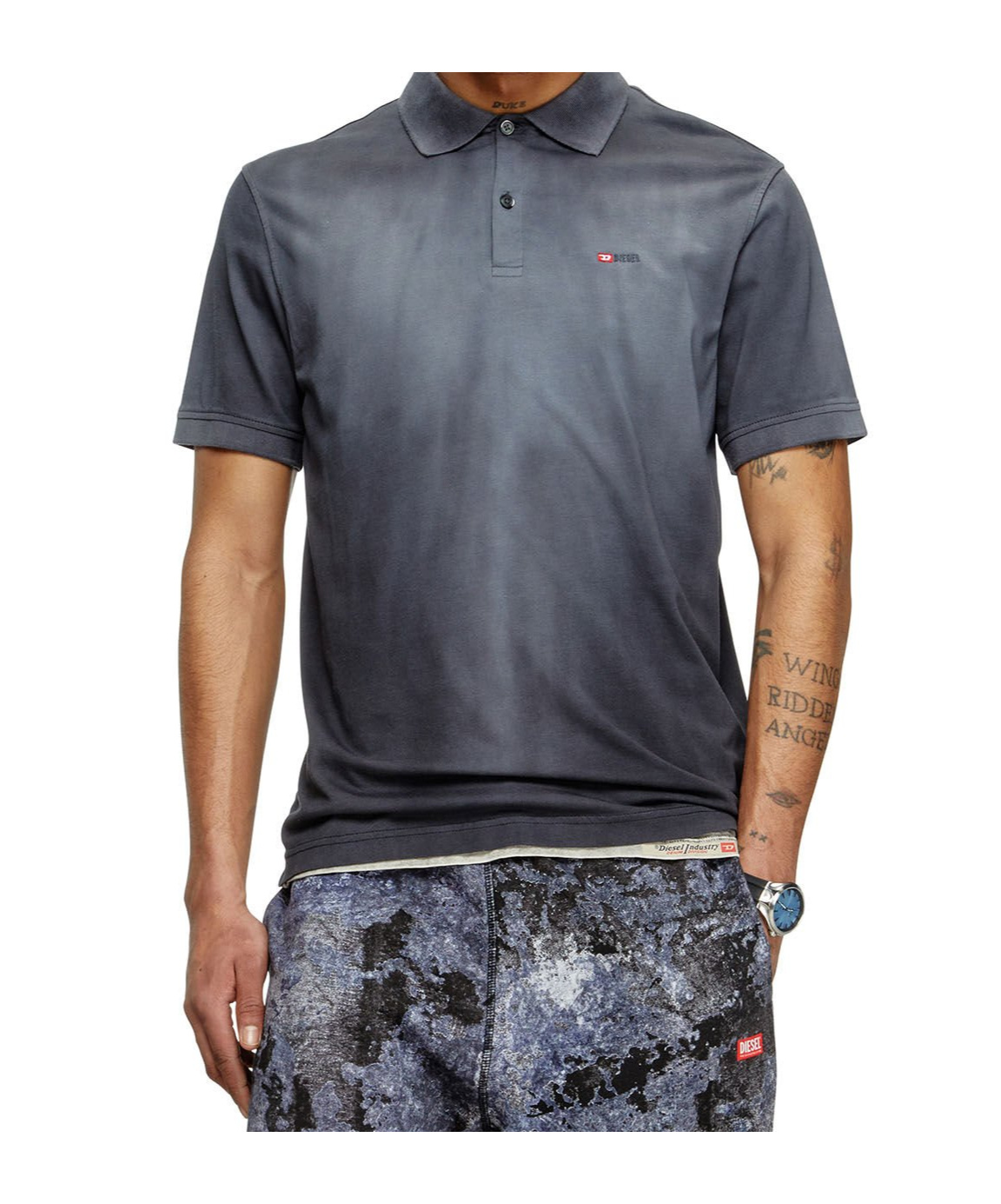 Diesel Short-sleeved Polo Shirt In Black