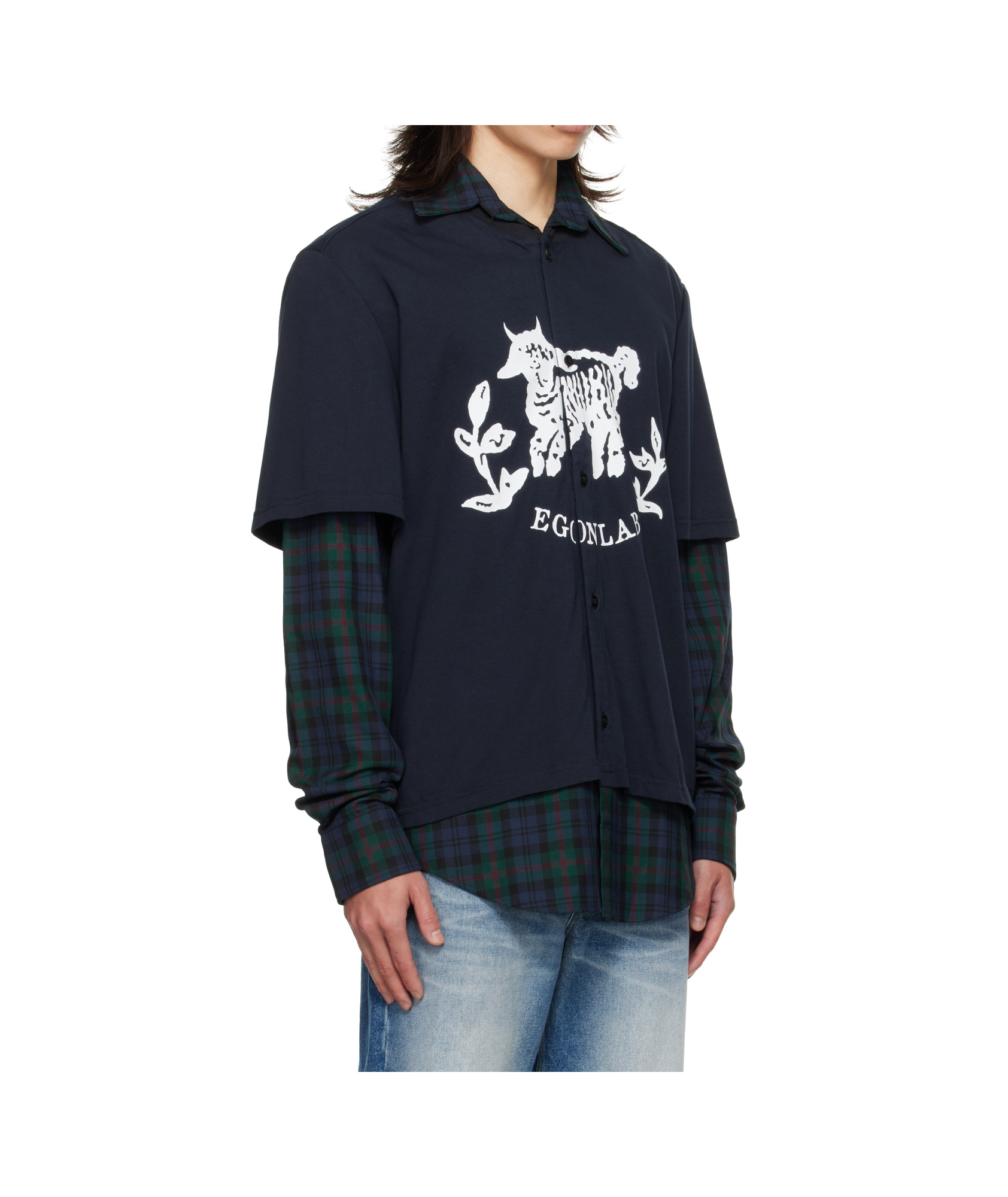Egonlab Navy Moutono Shirt In Blue