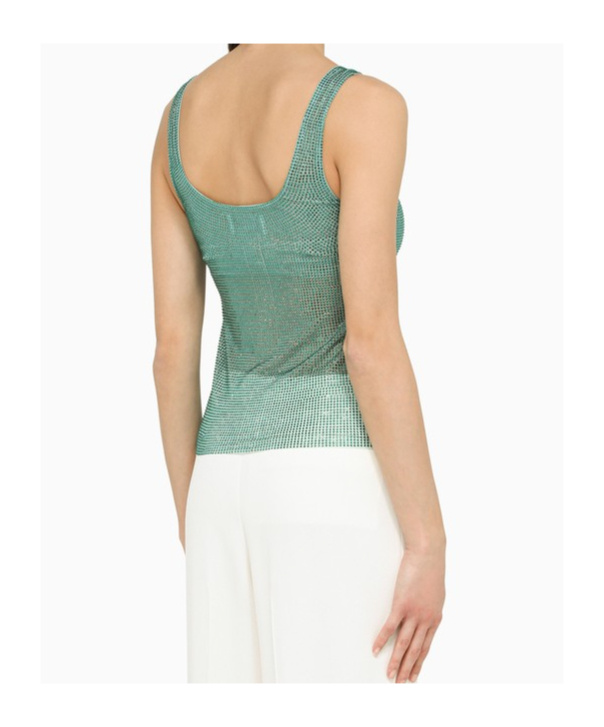 Giuseppe Di Morabito Blue Top With All-over Rhinestones In Green