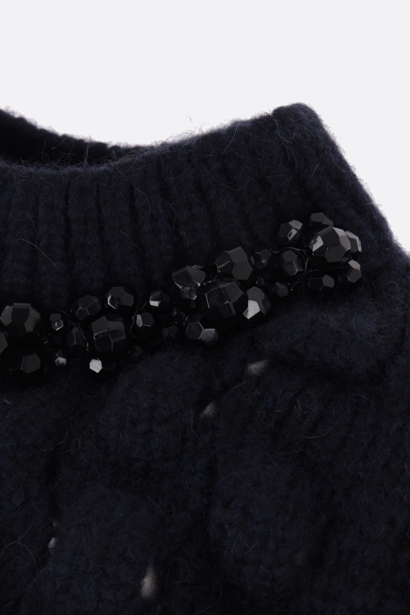 Simone Rocha Crystal-embellished Cropped Jumper In Black