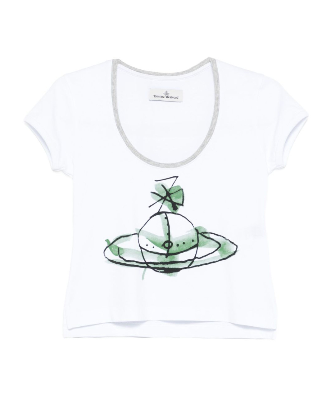 Vivienne Westwood Sleeves Round Neck Graphic Print In White