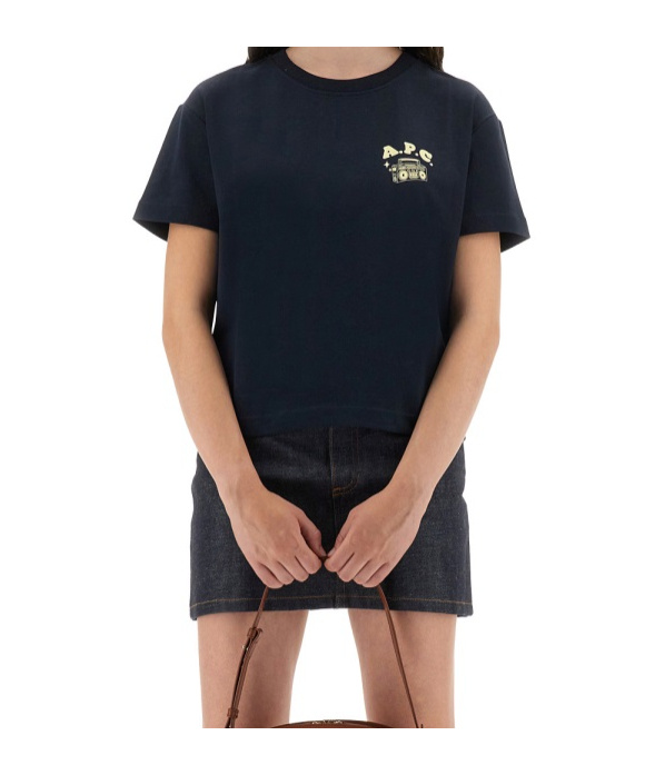 Apc A.p.c. Body Disco Crewneck T-shirt In Blue