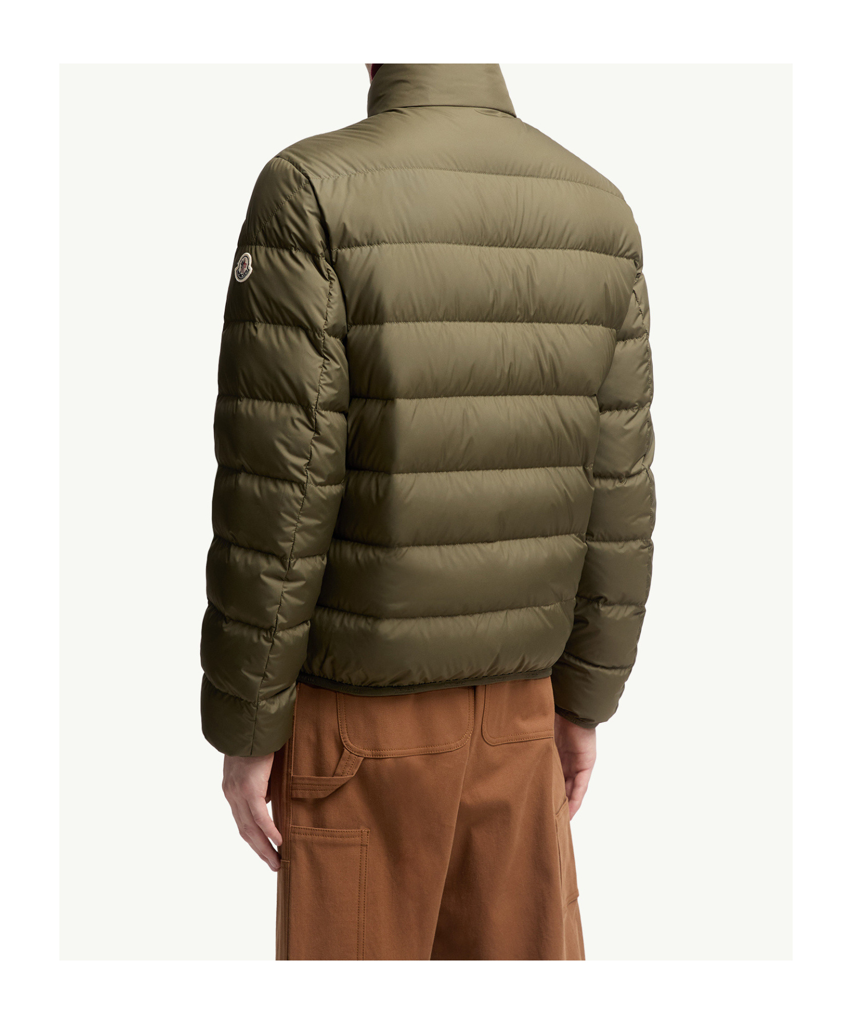 Moncler Collar Puffer Quilted Pockets Coat In Green
