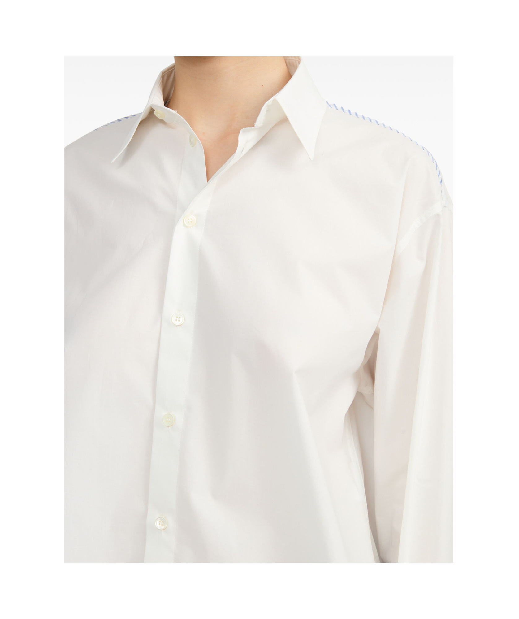 Mm6 Maison Margiela Long-sleeved Shirt In White