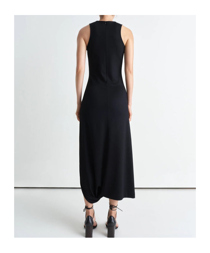 Lemaire Twisted Hem Dress In Black