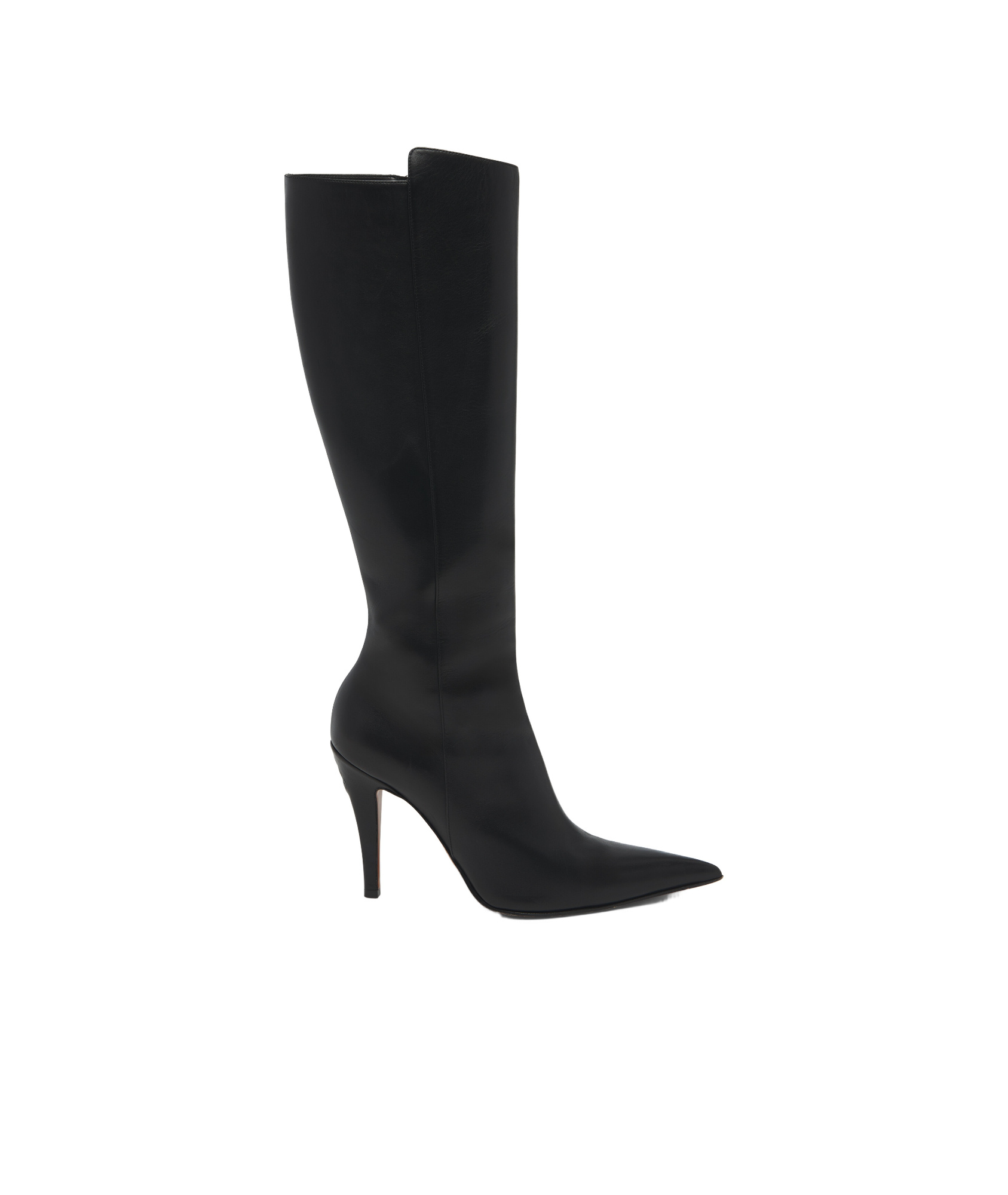 Alexander Mcqueen Faux Leather Birdee Knee-high Boots 105 In Black
