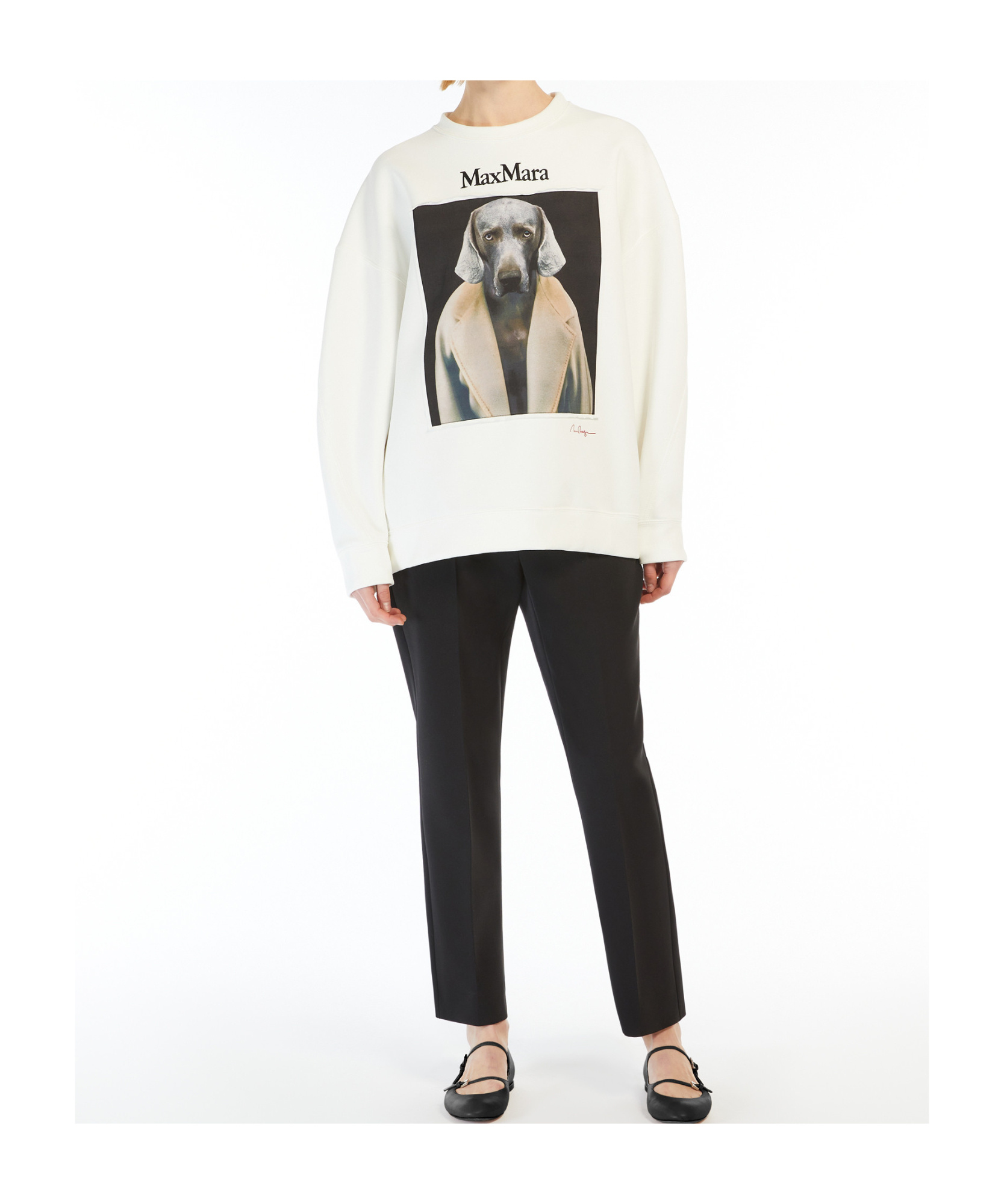 Max Mara Long-sleeved Sweater In White