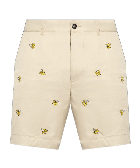 DSQUARED2 BANANA-EMBROIDERED BERMUDA SHORTS